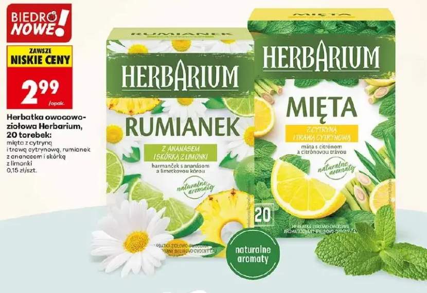 Herbatka owocowo-ziołowa Herbarium mięta z cytryną i trawą cytrynową