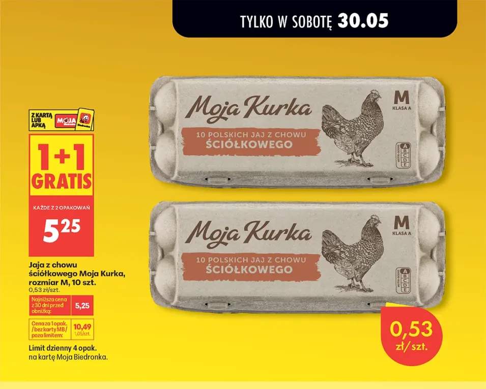 Jaja z chowu ściółkowego Moja Kurka rozmiar M