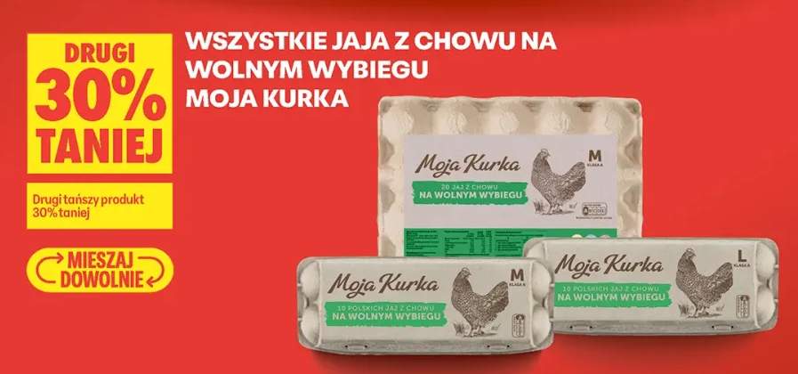 Polskie jaja z chowu na wolnym wybiegu klasa L Moja Kurka