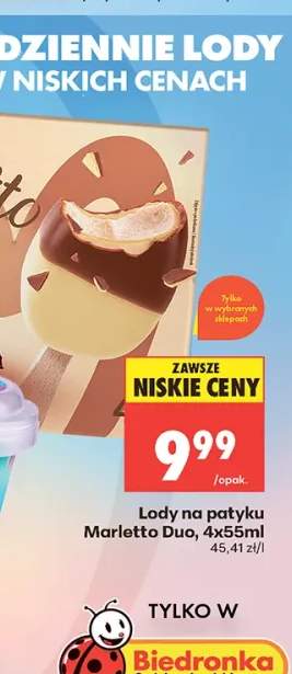 Lody na patyku Marletto Duo 4-pak 55ml