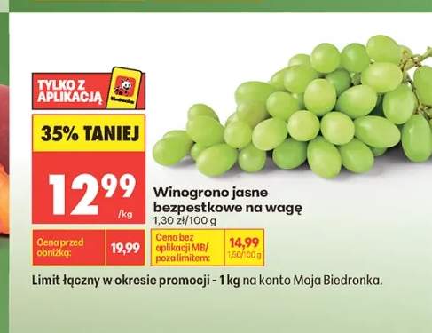 Winogrono jasne bezpestkowe na wagę