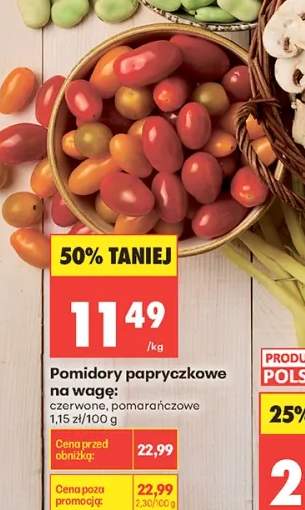 Pomidory papryczkowe czerwone na wagę