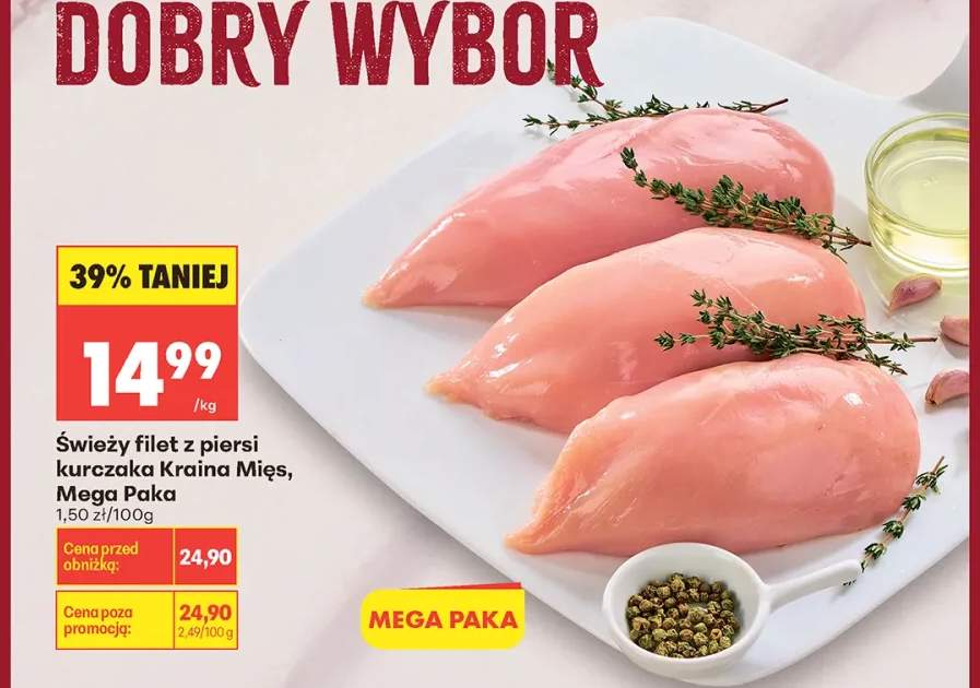 Świeży filet z piersi kurczaka Kraina Mięs Mega Paka