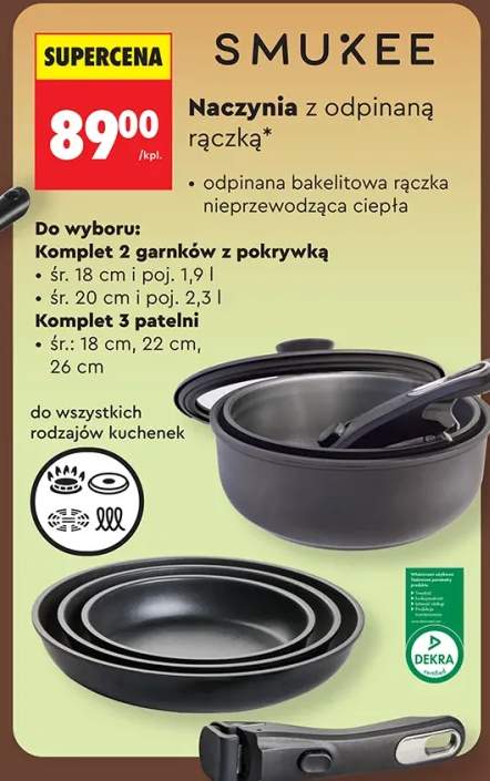 Naczynia z odpinaną rączką SMUKEE