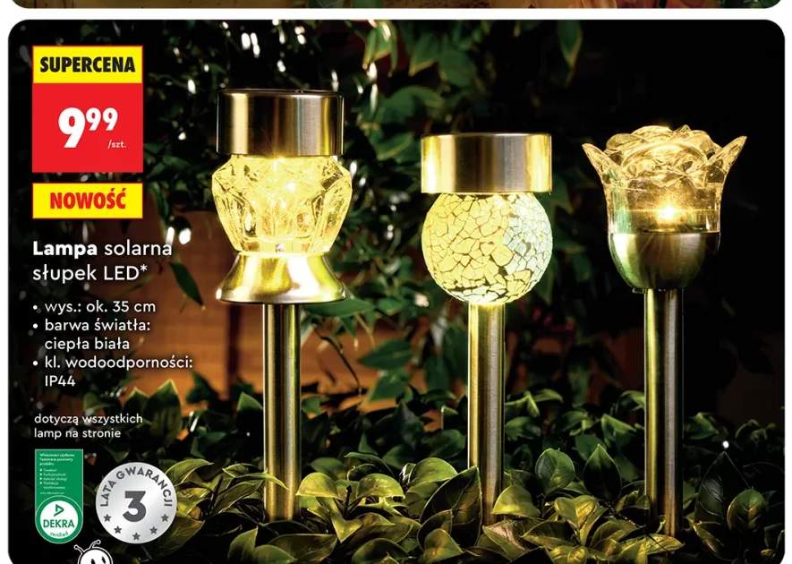 Lampa solarna słupek LED wys. ok. 35cm IP44