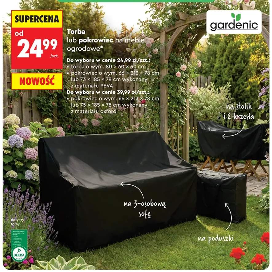 Pokrowiec na meble ogrodowe Gardenic z materiału oxford 73x185x78cm