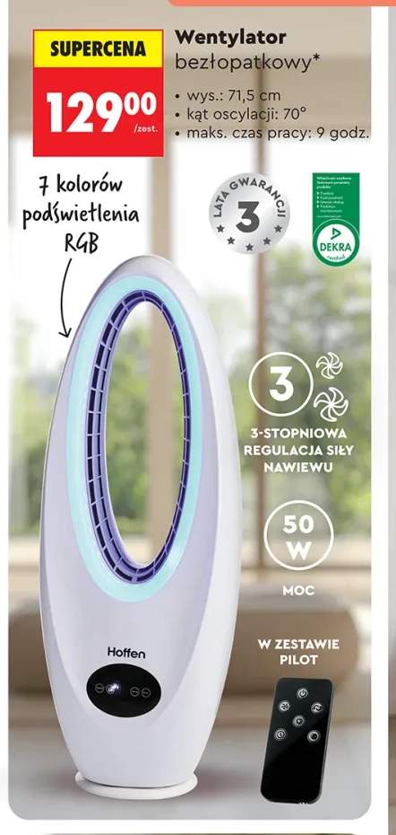 Wentylator bezłopatkowy Hoffen 71,5cm 50W