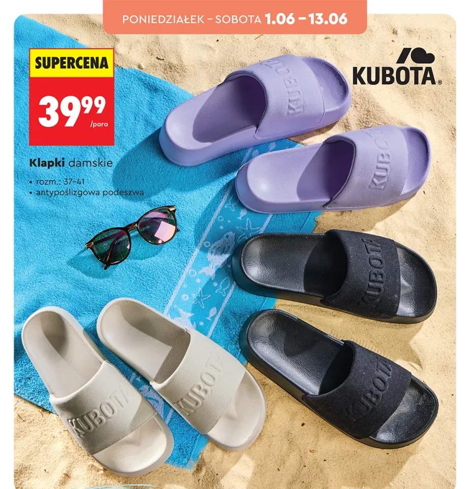 Klapki damskie Kubota antypoślizgowa podeszwa
