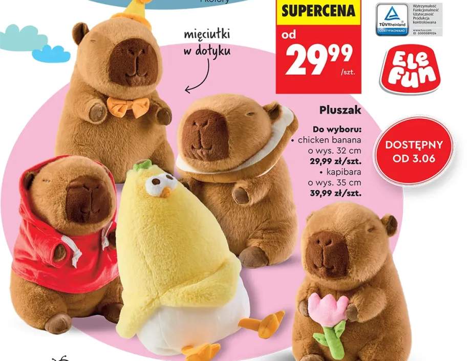 Pluszak ELEFUN kapibara o wys. 35cm