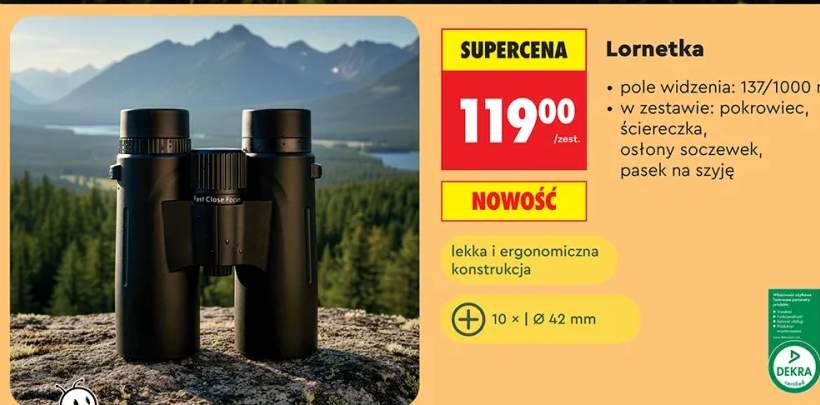 Lornetka lekka i ergonomiczna konstrukcja 10x42mm