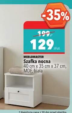 Szafka nocna MEBLOMASTER 40cm x 35cm x 37cm MDF biała