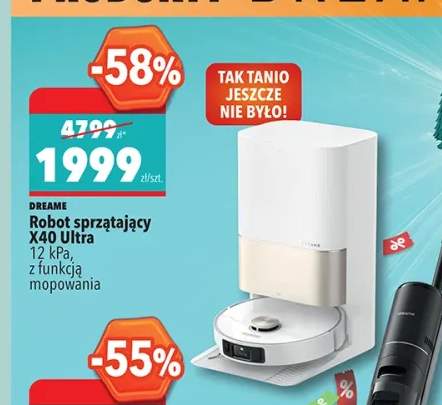 Robot sprzątający DREAME X40 Ultra 12 kPa z funkcją mopowania