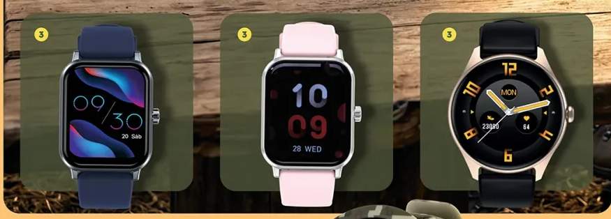 Smartwatch o przekątnej ekranu 1,39" lub 1,63" z 2 paskami FOREVER w zestawie przewód ładujący