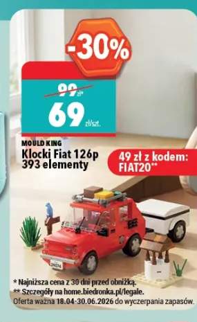 Klocki Fiat 126p 393 elementy MOULD KING