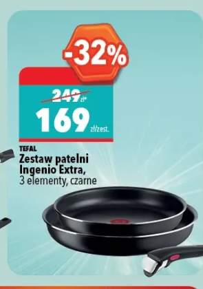 Zestaw patelni TEFAL Ingenio Extra 3 elementy czarne