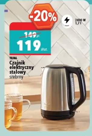 Czajnik elektryczny stalowy TEFAL srebrny 2400W 1,7l