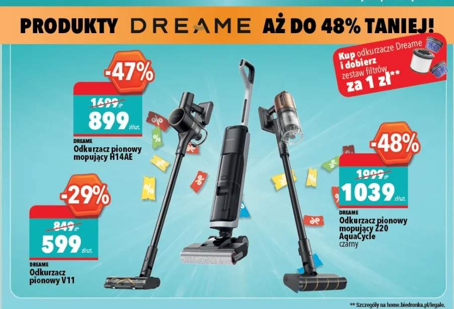 Odkurzacz pionowy mopujący DREAME Z20 AquaCycle czarny
