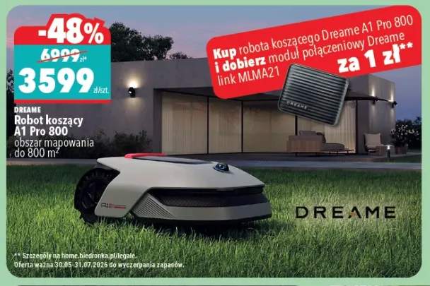 Robot koszący A1 Pro 800 obszar mapowania do 800 m2 Dreame