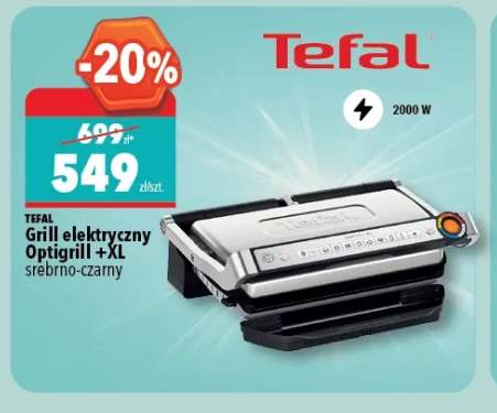 Grill elektryczny Optigrill +XL TEFAL srebrno-czarny 2000W