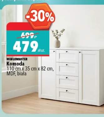 Komoda MEBLOMASTER 110cm x 35cm x 82cm MDF biała