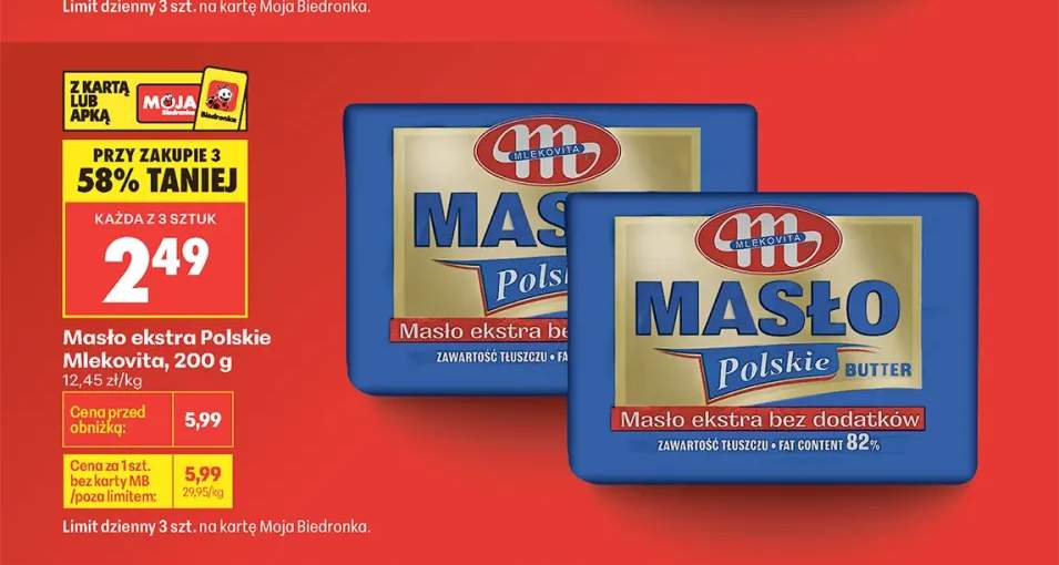 Masło ekstra Polskie Mlekovita