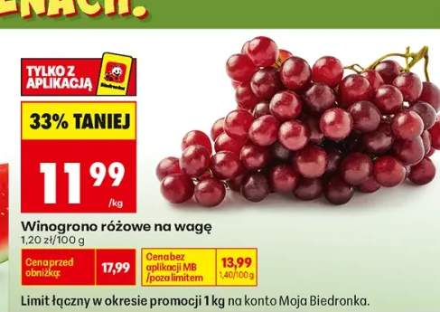 Winogrono różowe na wagę