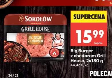 Big Burger z chedarem Grill House Sokołów 2-pak 180g