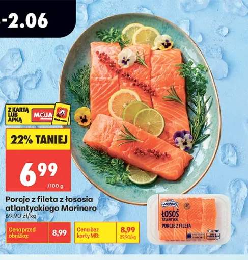 Porcje z fileta z łososia atlantyckiego Marinero