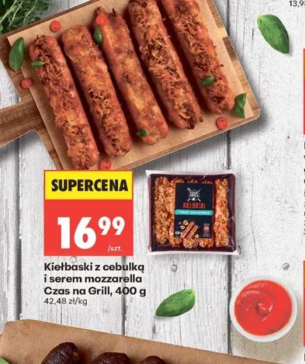 Kiełbaski z cebulką i serem mozzarella Czas na Grill