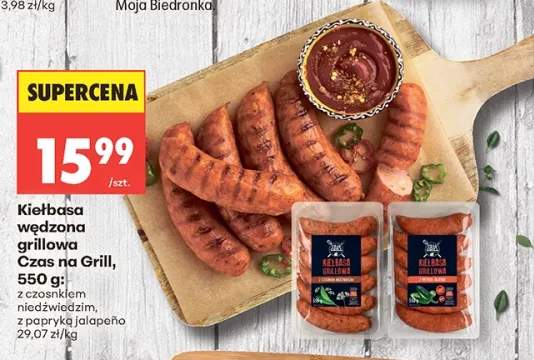 Kiełbasa wędzona grillowa Czas na Grill z papryką jalapeño