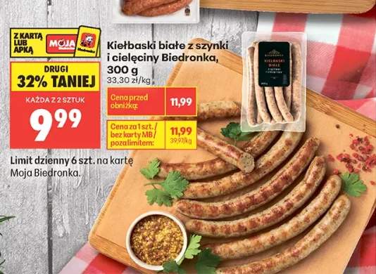 Kiełbaski białe z szynki i cielęciny Biedronka