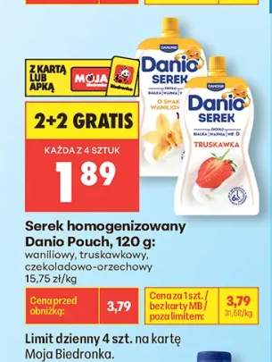Serek homogenizowany Danio Pouch truskawkowy