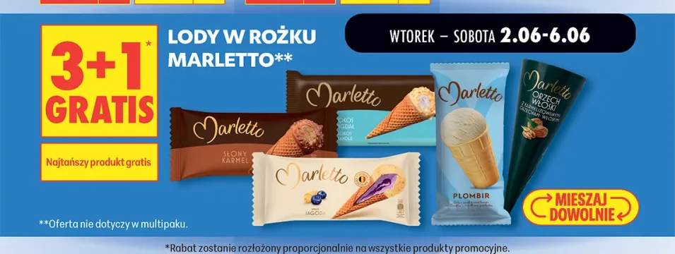 Lody w rożku Marletto Kokos Migdał