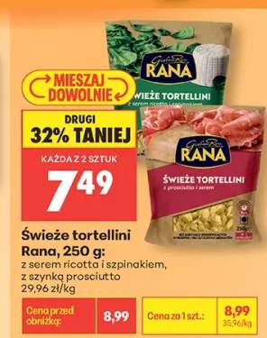 Świeże tortellini Rana z szynką prosciutto