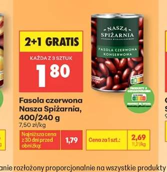 Fasola czerwona konserwowa Nasza Spiżarnia 400/240g