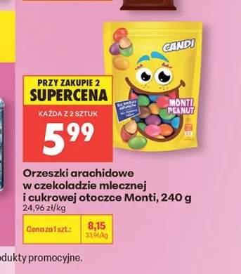 Orzeszki arachidowe w czekoladzie mlecznej i cukrowej otoczce Monti