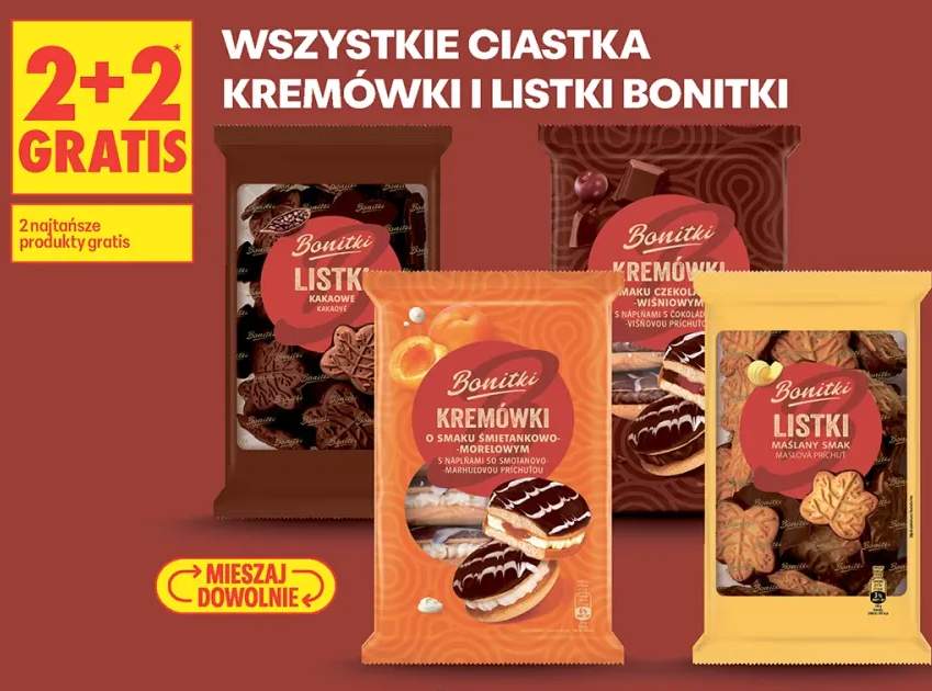 Ciastka kremówki i listki Bonitki