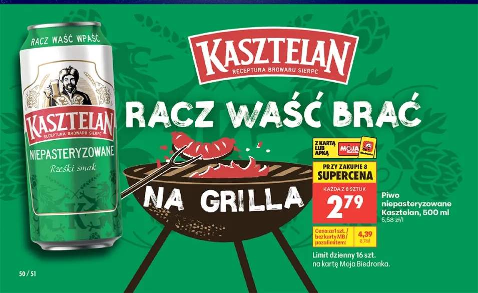 Piwo niepasteryzowane Kasztelan