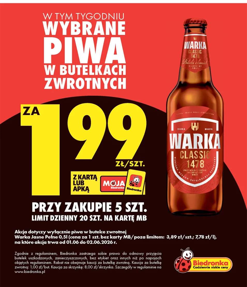 Piwo Warka Jasne Pełne