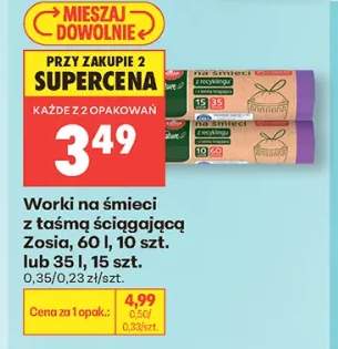 Worki na śmieci z taśmą ściągającą Zosia