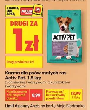 Karma dla psów małych ras Activ Pet z kurczakiem i warzywami