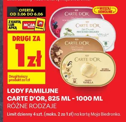 Lody familijne Carte D'Or Velvety Vanilla