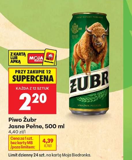 Piwo Żubr Jasne Pełne