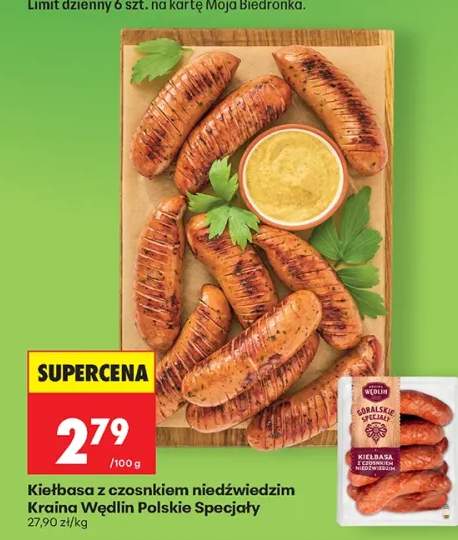 Kiełbasa z czosnkiem niedźwiedzim Kraina Wędlin Polskie Specjały