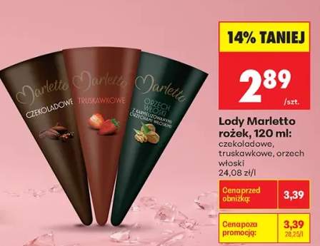 Lody Marletto rożek truskawkowe