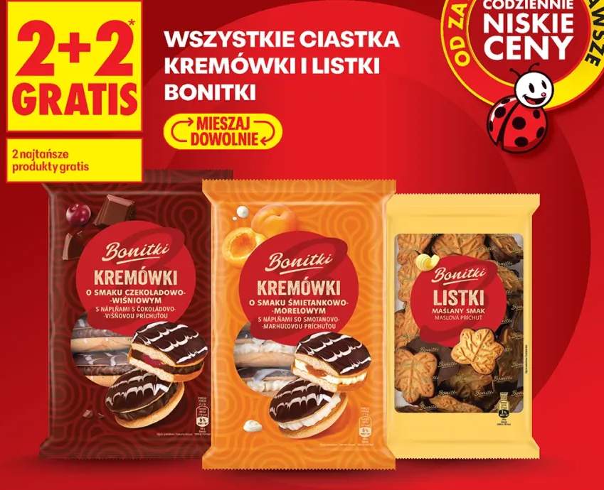 Ciastka Kremówki Bonitki o smaku czekoladowo-wiśniowym
