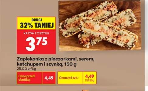 Zapiekanka z pieczarkami, serem, ketchupem i szynką
