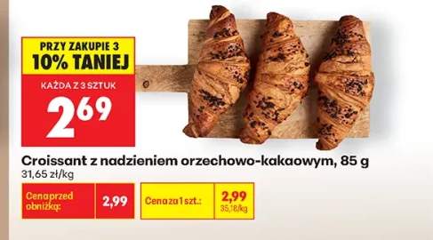Croissant z nadzieniem orzechowo-kakaowym