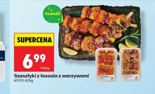 Szaszłyki z łososia z warzywami