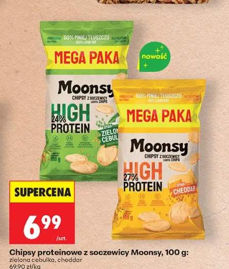 Chipsy proteinowe z soczewicy Moonsy cheddar